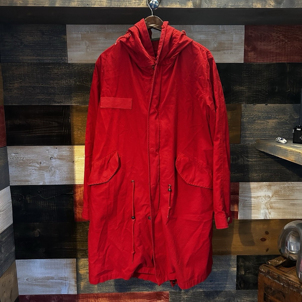 Mr And Ms Italy Thick Canvas Cotton Jacket Parka Medium Women's Red